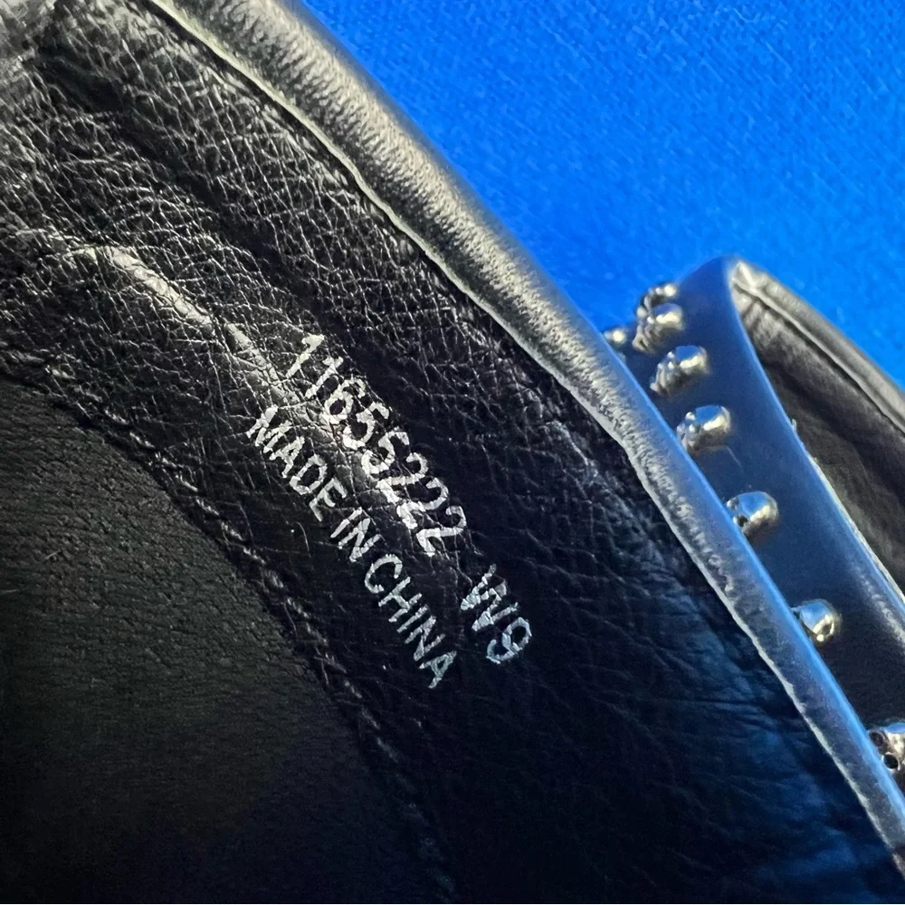 NWT |•HOT TOPIC•| Metal Heel Silver Studs Lace Up Rockstar Ankle Boots Size 9 - Picture 10 of 13